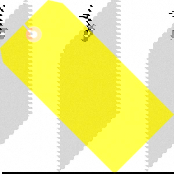Blank Tag: 4-1/4'' High, Fluorescent Yellow, Synthetic Paper